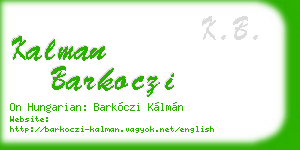 kalman barkoczi business card