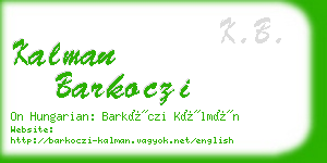 kalman barkoczi business card